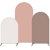 3-panel archway divider in soft pastel colors, featuring a sleek modern design with metallic legs.